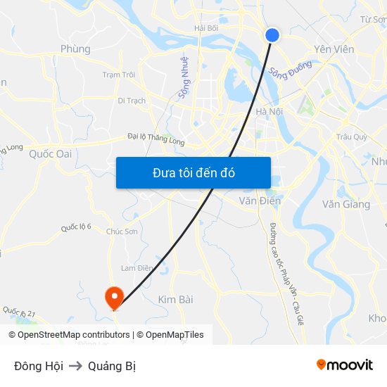 Đông Hội to Quảng Bị map