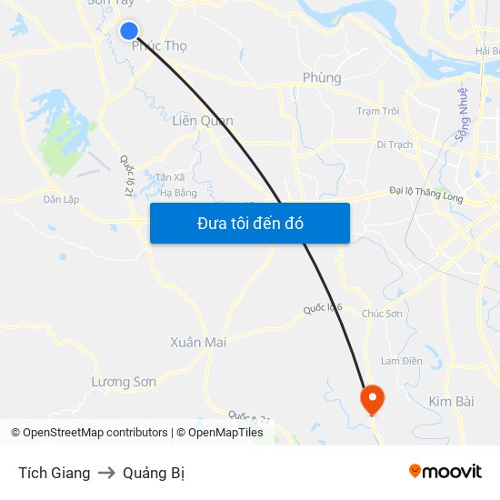 Tích Giang to Quảng Bị map