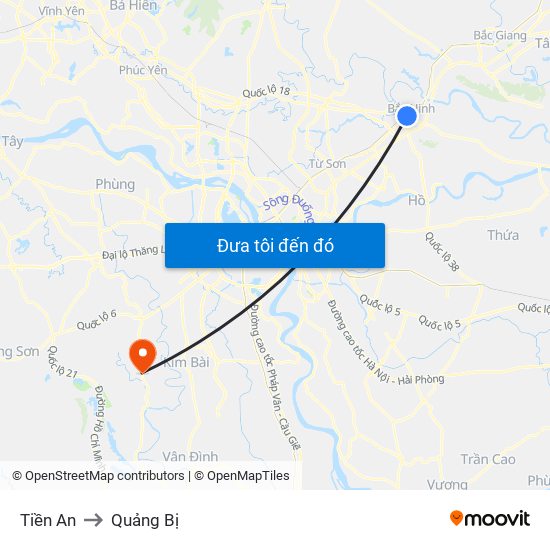 Tiền An to Quảng Bị map