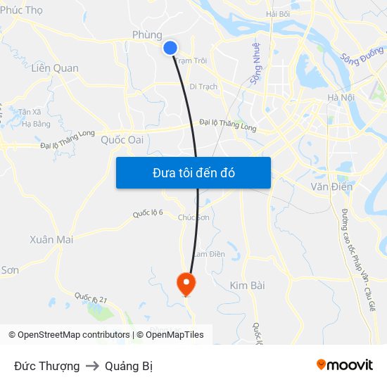 Đức Thượng to Quảng Bị map