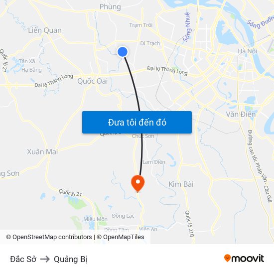 Đắc Sở to Quảng Bị map