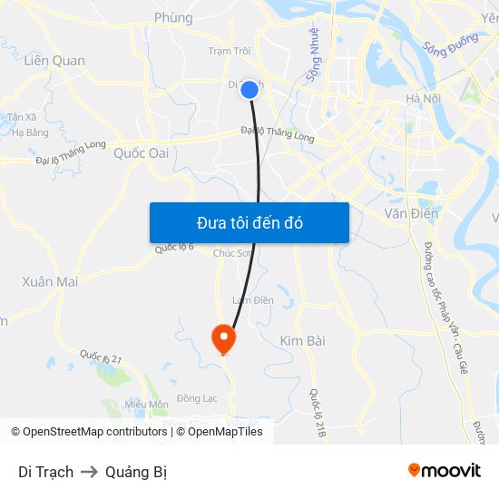Di Trạch to Quảng Bị map