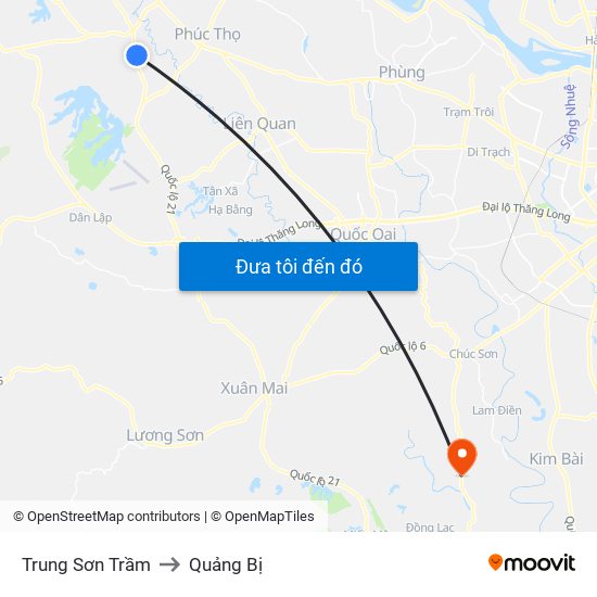 Trung Sơn Trầm to Quảng Bị map