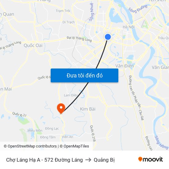 Chợ Láng Hạ A - 572 Đường Láng to Quảng Bị map