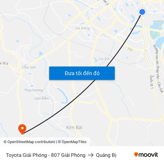 Toyota Giải Phóng - 807 Giải Phóng to Quảng Bị map