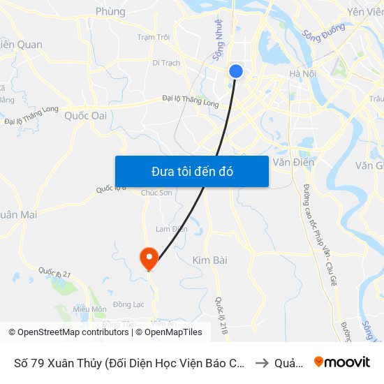 Số 79 Xuân Thủy (Đối Diện Học Viện Báo Chí Và Tuyên Truyền) to Quảng Bị map