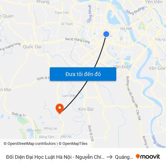 Đối Diện Đại Học Luật Hà Nội - Nguyễn Chí Thanh to Quảng Bị map