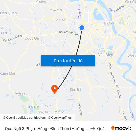 Qua Ngã 3 Phạm Hùng - Đình Thôn (Hướng Đi Phạm Văn Đồng) to Quảng Bị map