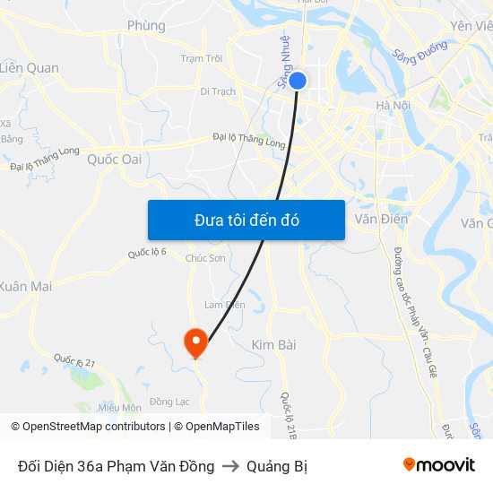 Đối Diện 36a Phạm Văn Đồng to Quảng Bị map