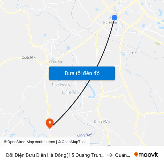 Đối Diện Bưu Điện Hà Đông(15 Quang Trung Hà Đông) to Quảng Bị map