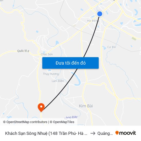Khách Sạn Sông Nhuệ (148 Trần Phú- Hà Đông) to Quảng Bị map