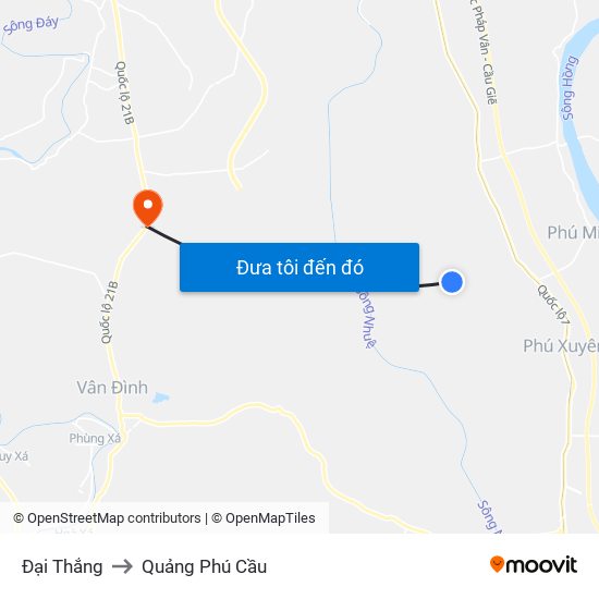 Đại Thắng to Quảng Phú Cầu map