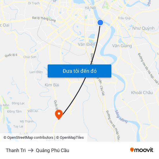 Thanh Trì to Quảng Phú Cầu map