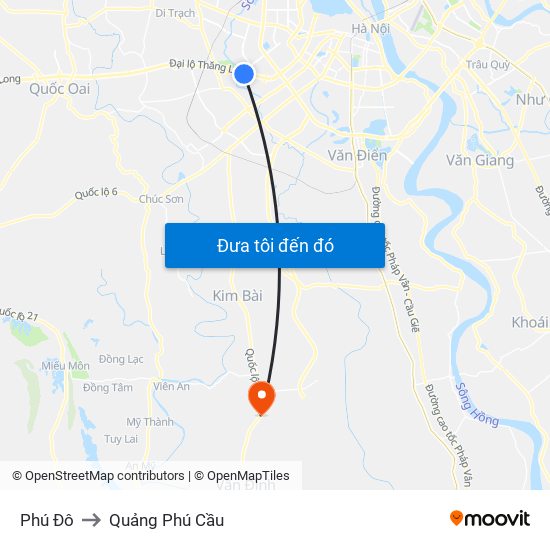 Phú Đô to Quảng Phú Cầu map