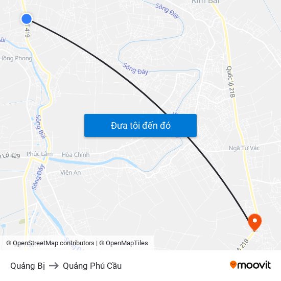 Quảng Bị to Quảng Phú Cầu map