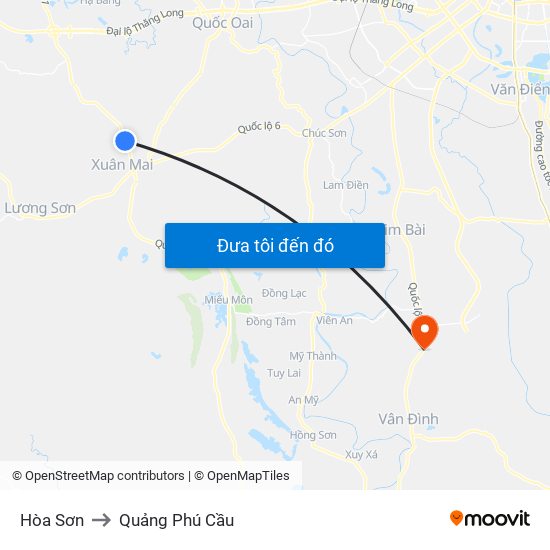 Hòa Sơn to Quảng Phú Cầu map