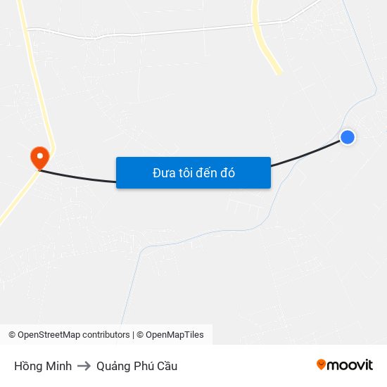 Hồng Minh to Quảng Phú Cầu map