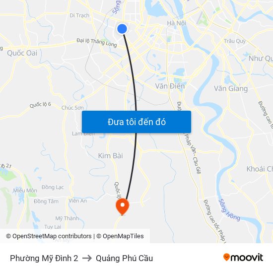 Phường Mỹ Đình 2 to Quảng Phú Cầu map