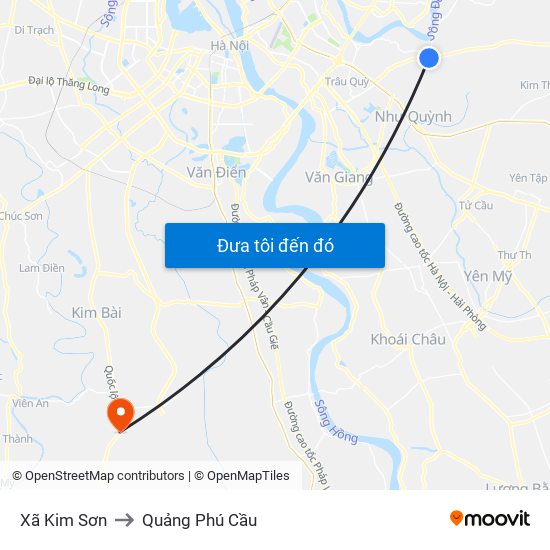 Xã Kim Sơn to Quảng Phú Cầu map