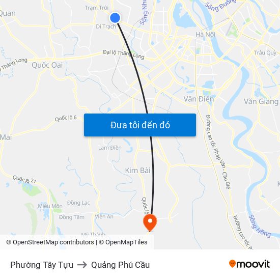 Phường Tây Tựu to Quảng Phú Cầu map