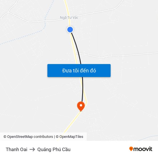 Thanh Oai to Quảng Phú Cầu map