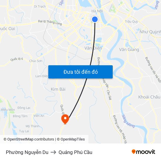 Phường Nguyễn Du to Quảng Phú Cầu map
