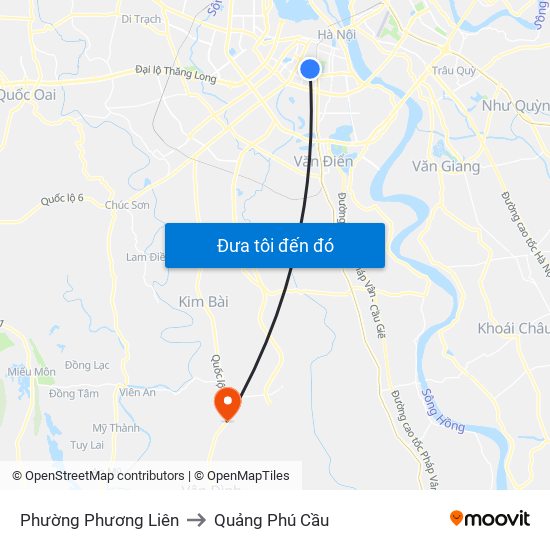 Phường Phương Liên to Quảng Phú Cầu map