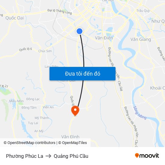 Phường Phúc La to Quảng Phú Cầu map