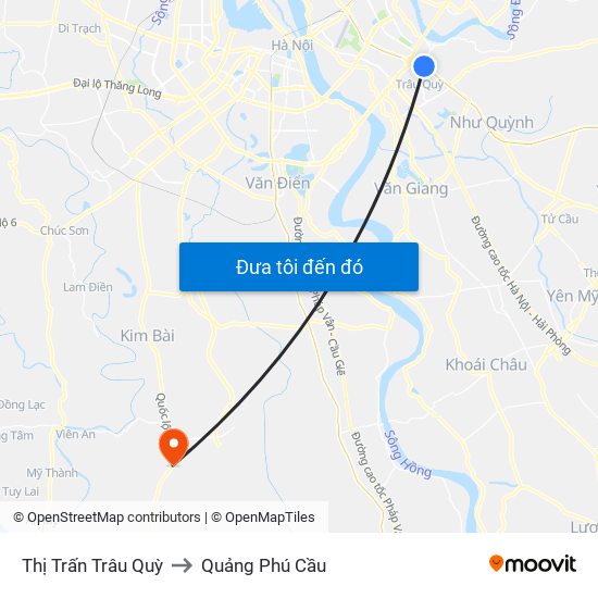 Thị Trấn Trâu Quỳ to Quảng Phú Cầu map