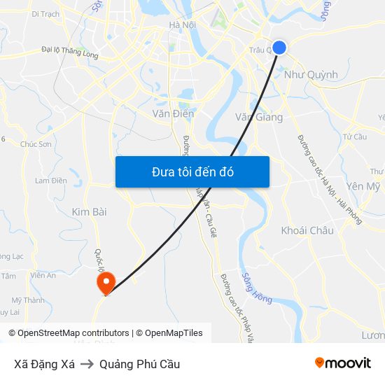 Xã Đặng Xá to Quảng Phú Cầu map