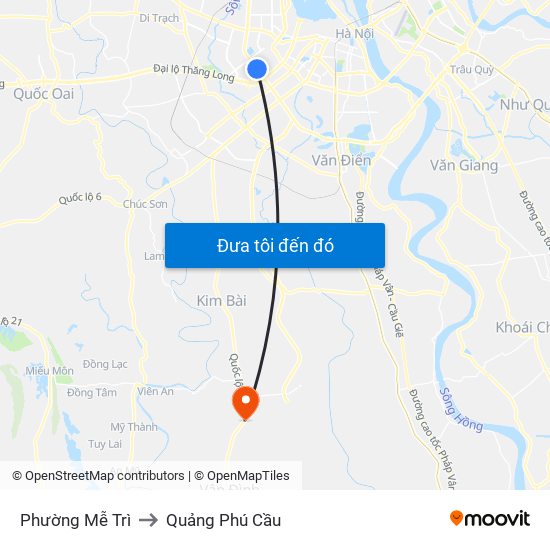 Phường Mễ Trì to Quảng Phú Cầu map