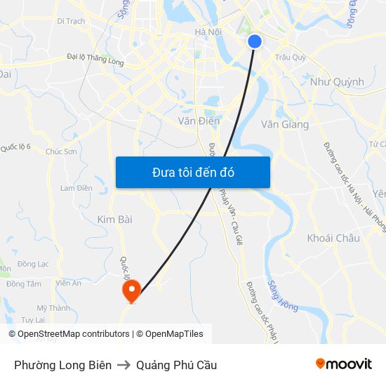 Phường Long Biên to Quảng Phú Cầu map