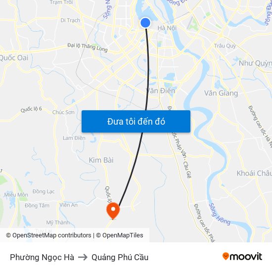 Phường Ngọc Hà to Quảng Phú Cầu map