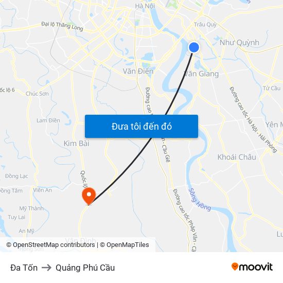 Đa Tốn to Quảng Phú Cầu map