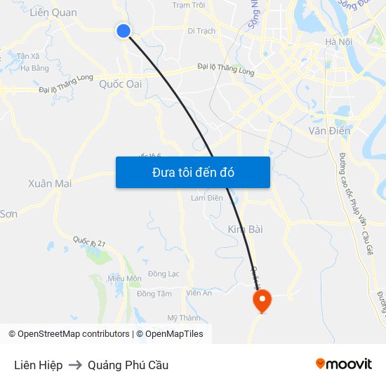 Liên Hiệp to Quảng Phú Cầu map