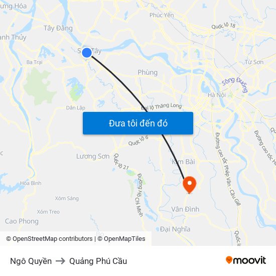 Ngô Quyền to Quảng Phú Cầu map