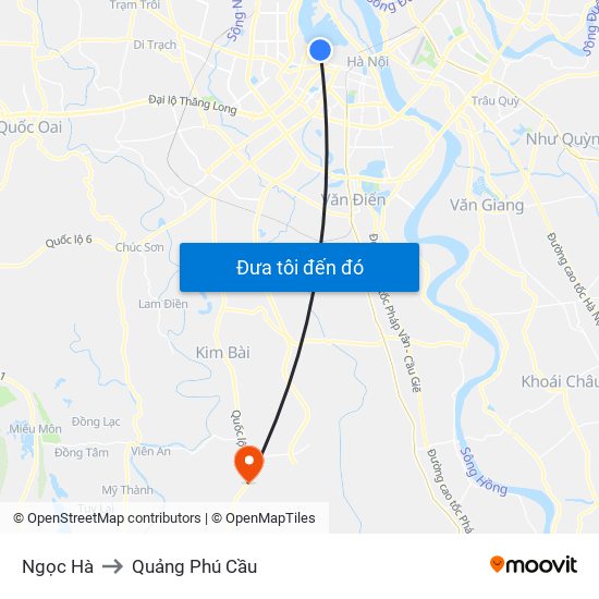 Ngọc Hà to Quảng Phú Cầu map