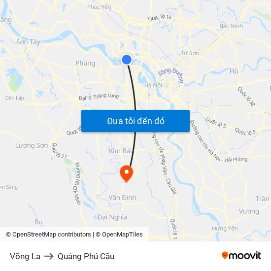 Võng La to Quảng Phú Cầu map