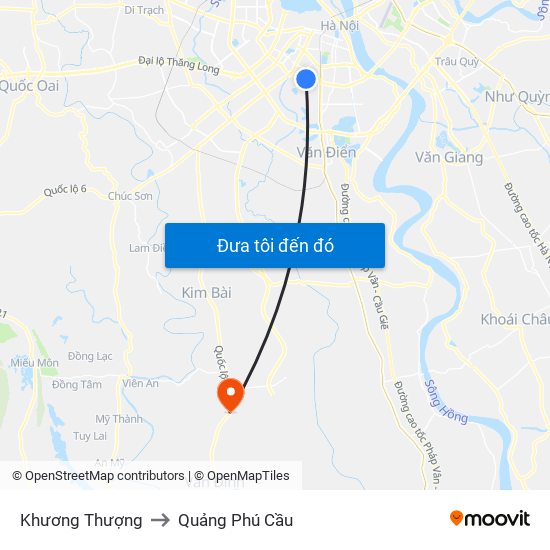 Khương Thượng to Quảng Phú Cầu map