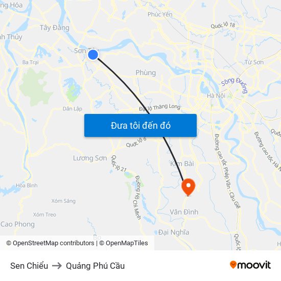 Sen Chiểu to Quảng Phú Cầu map