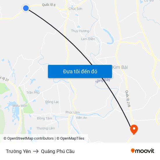 Trường Yên to Quảng Phú Cầu map