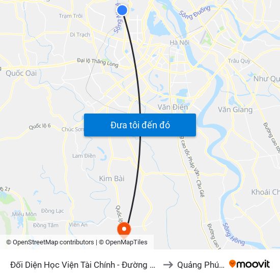 Đối Diện Học Viện Tài Chính - Đường Đức Thắng to Quảng Phú Cầu map