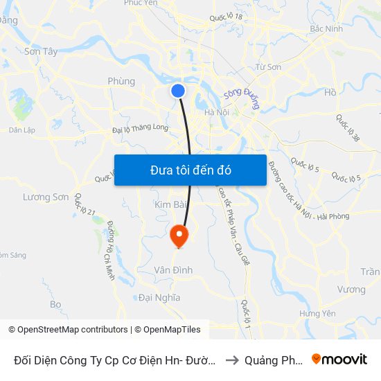 Đối Diện Công Ty Cp Cơ Điện Hn- Đường Đức Thắng to Quảng Phú Cầu map