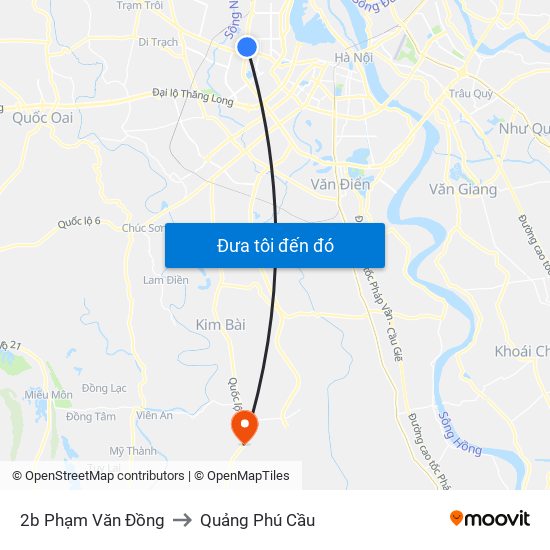2b Phạm Văn Đồng to Quảng Phú Cầu map