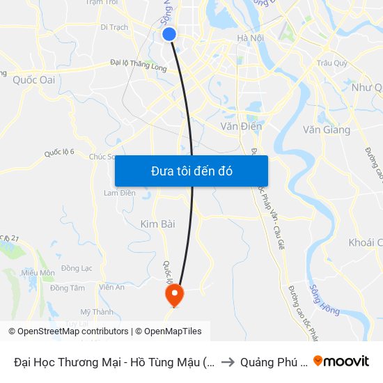 Đại Học Thương Mại - Hồ Tùng Mậu (Cột Sau) to Quảng Phú Cầu map