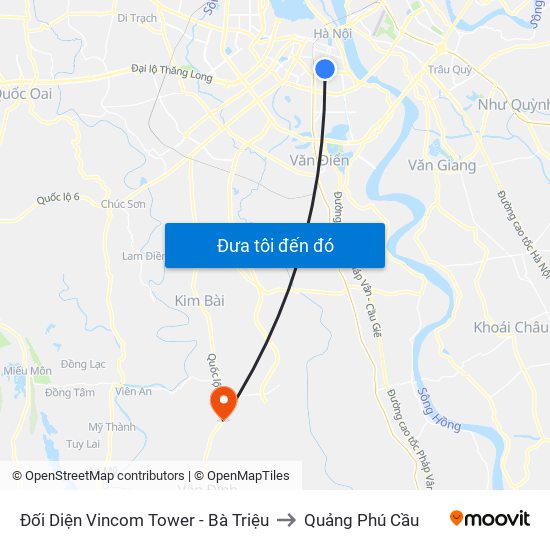 Đối Diện Vincom Tower - Bà Triệu to Quảng Phú Cầu map