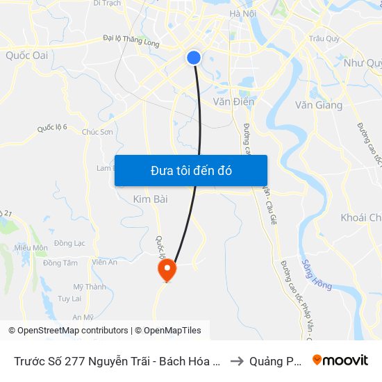 Trước Số 277 Nguyễn Trãi - Bách Hóa Giày Thượng Đình to Quảng Phú Cầu map