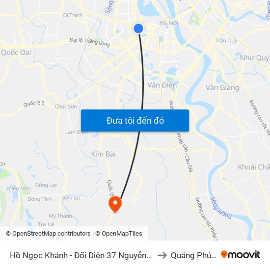 Hồ Ngọc Khánh - Đối Diện 37 Nguyễn Chí Thanh to Quảng Phú Cầu map