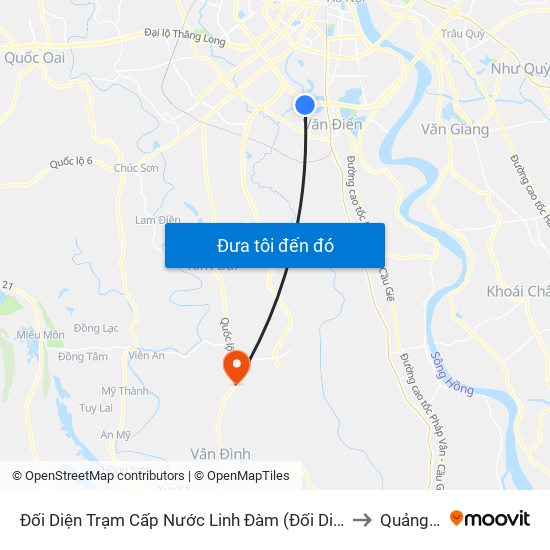 Đối Diện Trạm Cấp Nước Linh Đàm (Đối Diện Chung Cư Hh1c) - Nguyễn Hữu Thọ to Quảng Phú Cầu map