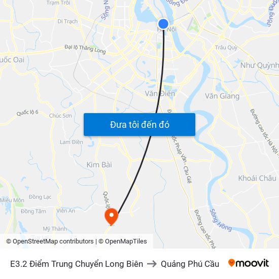 E3.2 Điểm Trung Chuyển Long Biên to Quảng Phú Cầu map